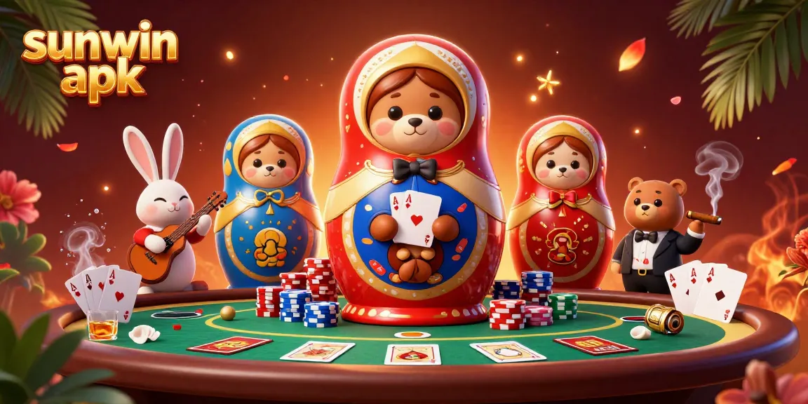 Experience thrilling gameplay with sunwin apk in this vibrant casino scene featuring interactive characters.