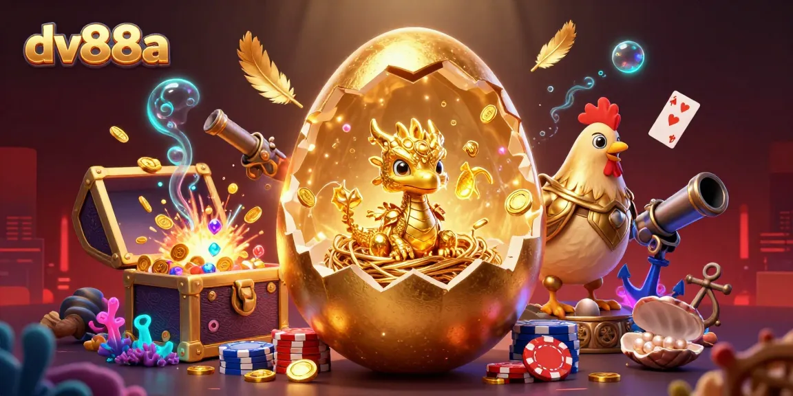 dv88a offers an engaging casino scene featuring a golden dragon and colorful game elements