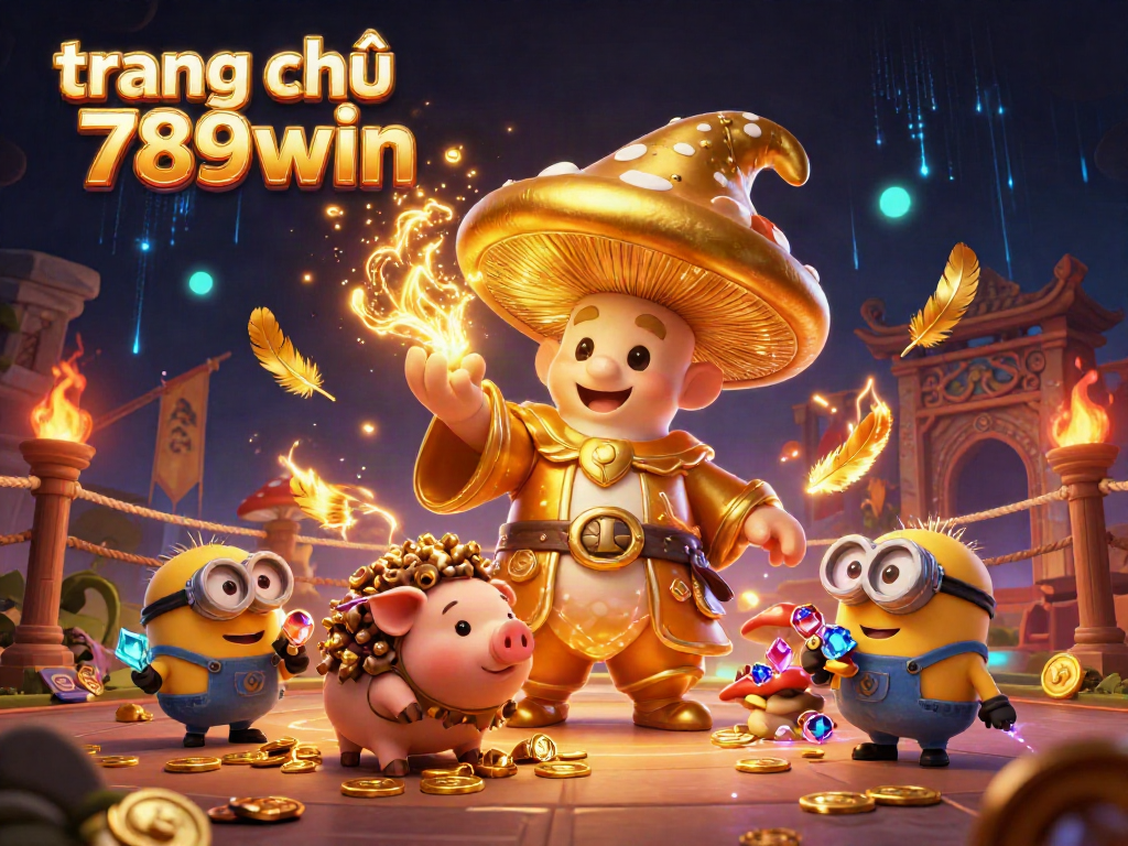 Engage with the magic at trang chủ 789win featuring a wizard, treasure, and vibrant 3D casino elements.