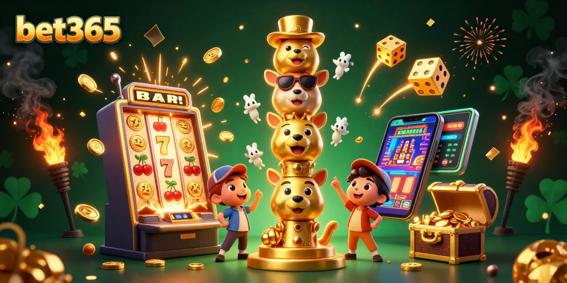 Experience thrilling gameplay with bet365's vibrant casino illustration showcasing slot jackpots and gaming excitement