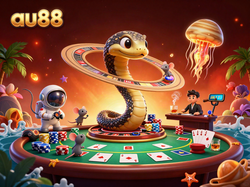 Experience thrilling gambling action at au88 with astronaut mice betting on a cosmic roulette wheel.