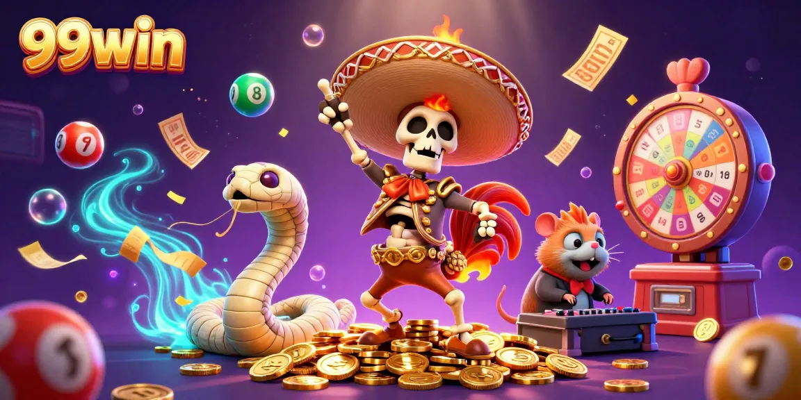 Experience thrilling moments at 99win as characters celebrate wins and showcase excitement.