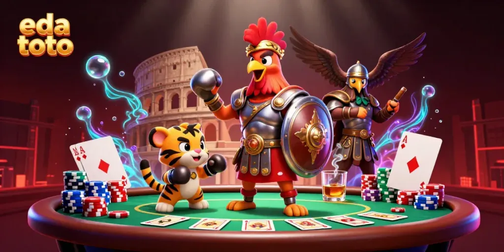 Experience eda toto's thrilling gaming atmosphere with dynamic characters in action.