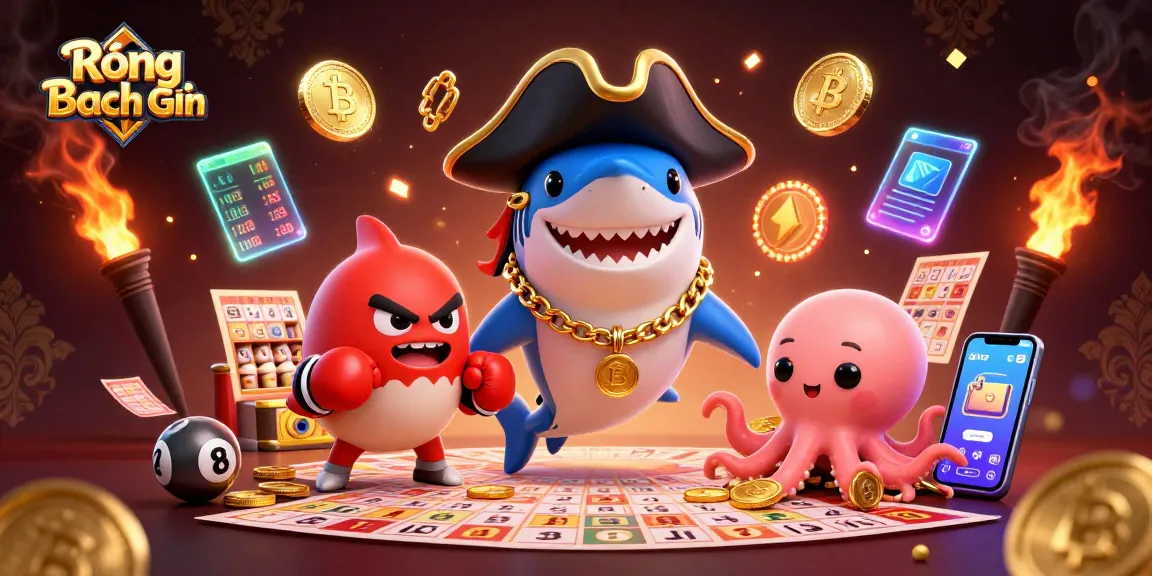 Win with Rồng Bạch Kim’s dynamic lottery illustration showcasing exciting gaming elements.