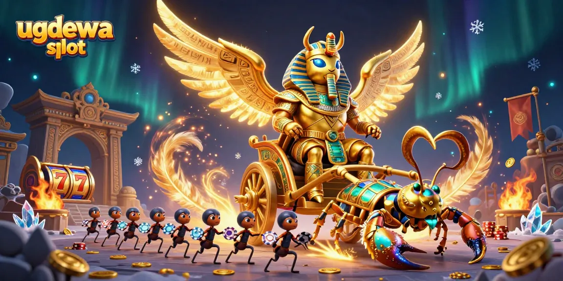 Engage in the adventure of ugdewa slot with colossal characters and dynamic slot reels in a vibrant 3D scene.
