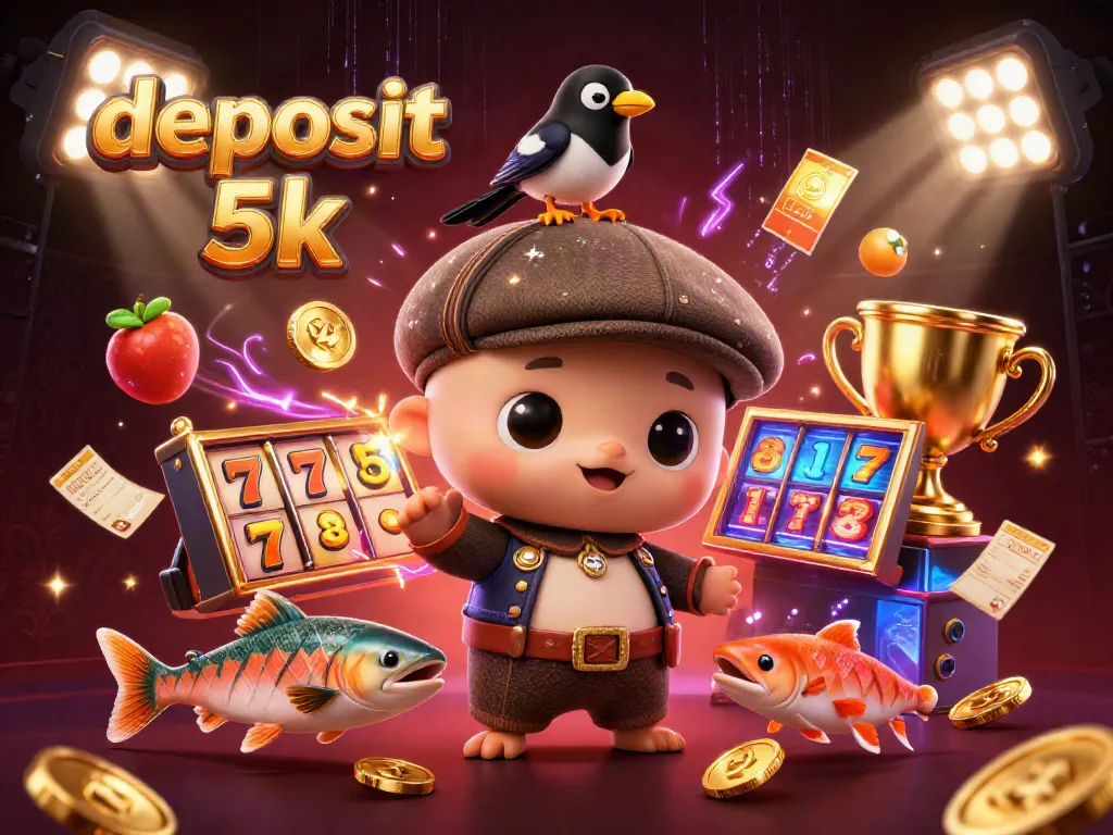 Experience the excitement of deposit 5k slots surrounded by vibrant characters and game elements.