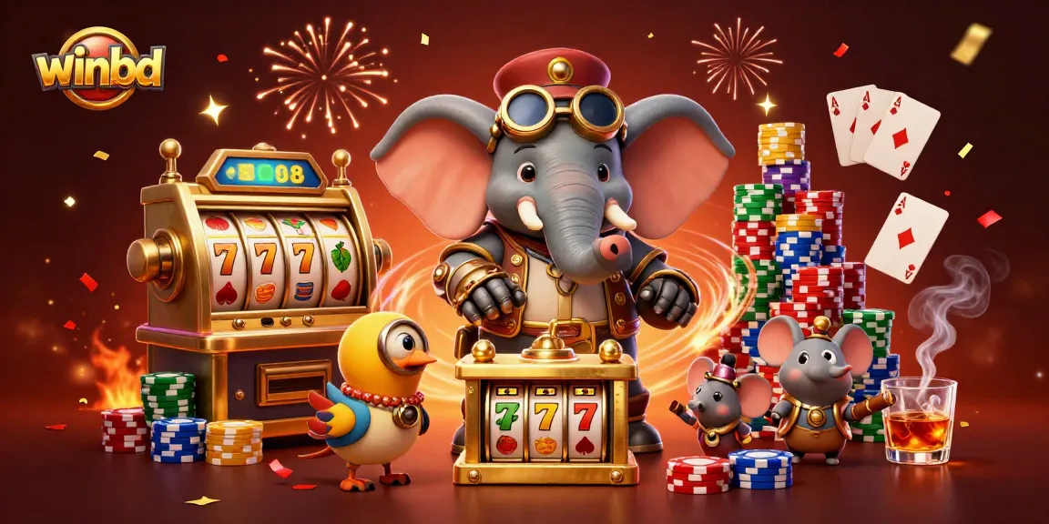 Engage with winbd's thrilling gaming world featuring steampunk characters and vibrant slot themes.