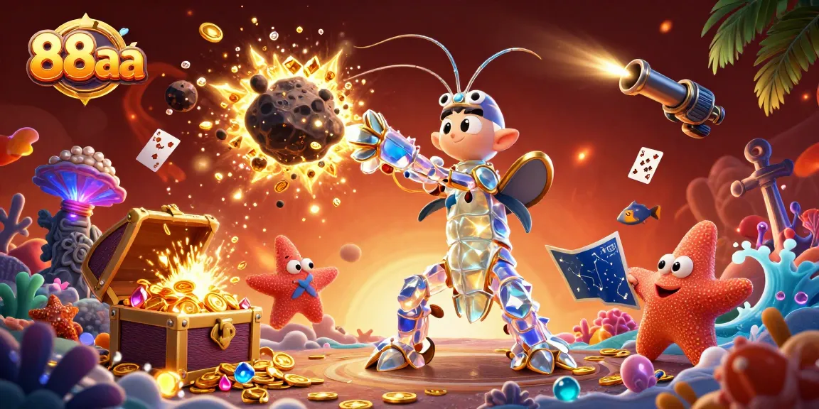 Experience thrilling wins at 88aa with vibrant 3D underwater casino adventure illustration.