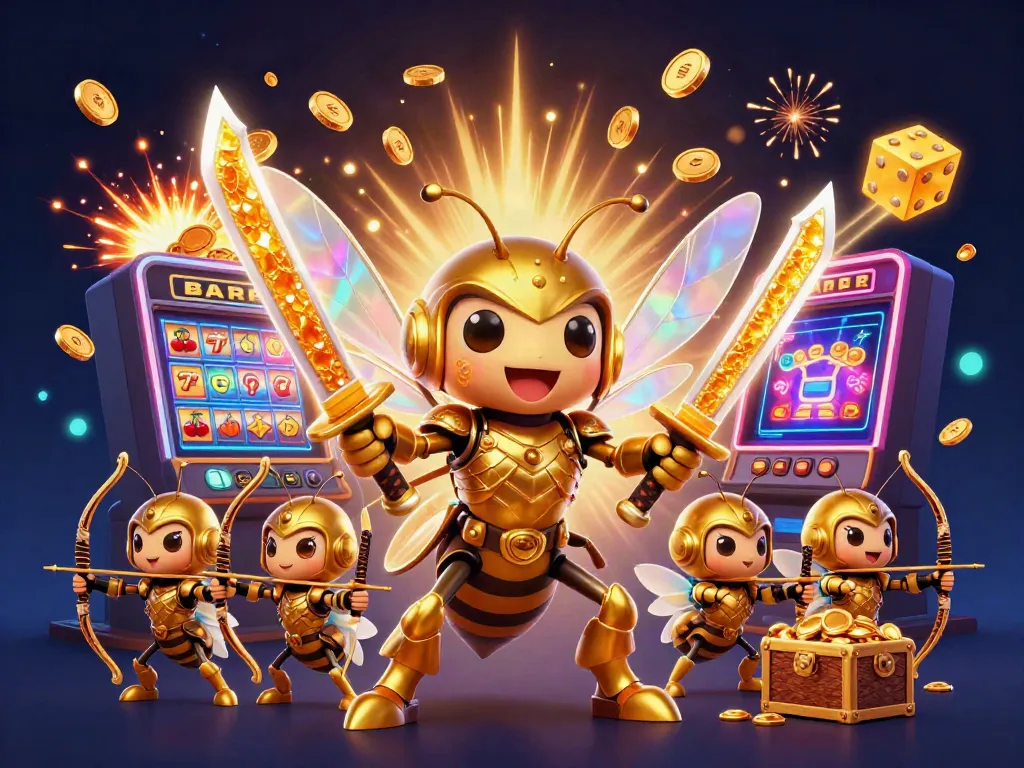Experience thrilling gameplay at QS88 with a golden hornet samurai alongside captivating slot elements.