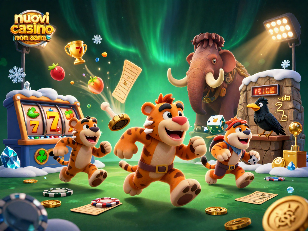 Gioca nei nuovi casino non aams, con una scena colorata e avvincente di personaggi in un casinò preistorico.