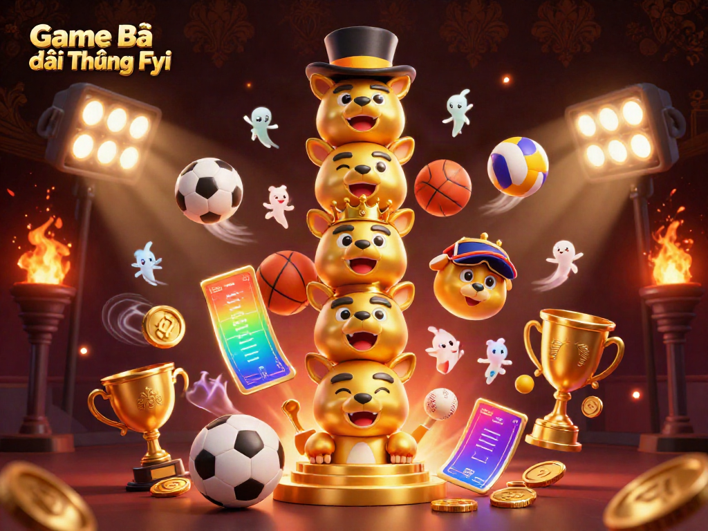 Experience thrilling gameplay with Game Bài Đổi Thưởng Fyi featuring vibrant totem pole and dynamic sports elements.