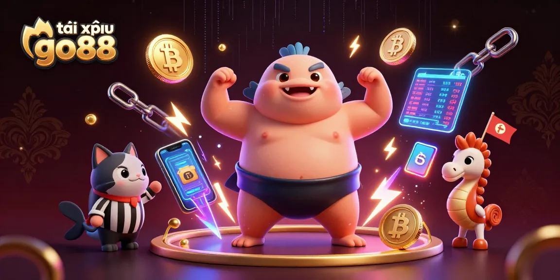 Engage with tài xỉu go88 in a vibrant underwater casino featuring dynamic characters and crypto elements.
