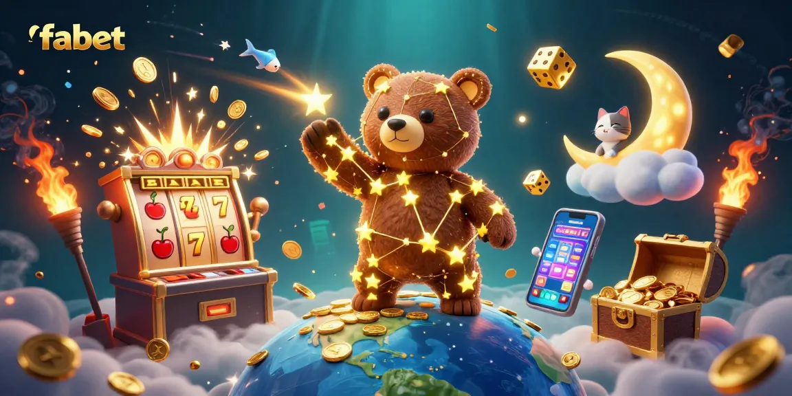 Experience exciting wins with fabet as cartoon characters dive into a vibrant casino scene.