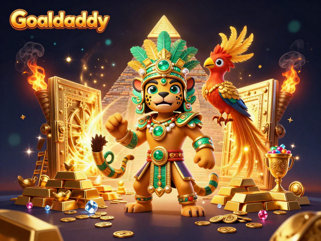 Experience winning strategies with Goaldaddy through a vibrant 3D casino adventure illustration.