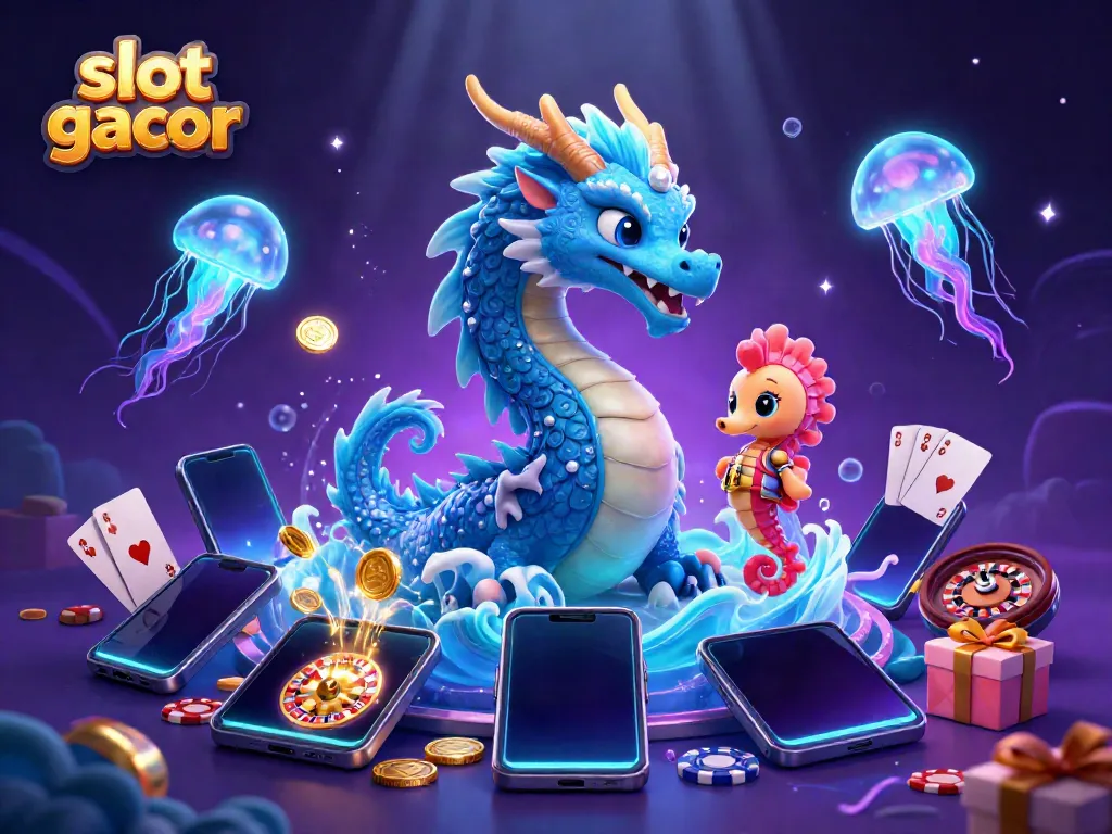 Experience immersive slot gacor gaming with a vibrant underwater scene full of slot games and characters.
