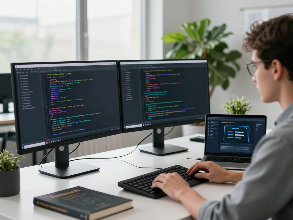 Tornardocash workspace showing crypto developer analyzing Tornado Cash protocols in a modern office environment.