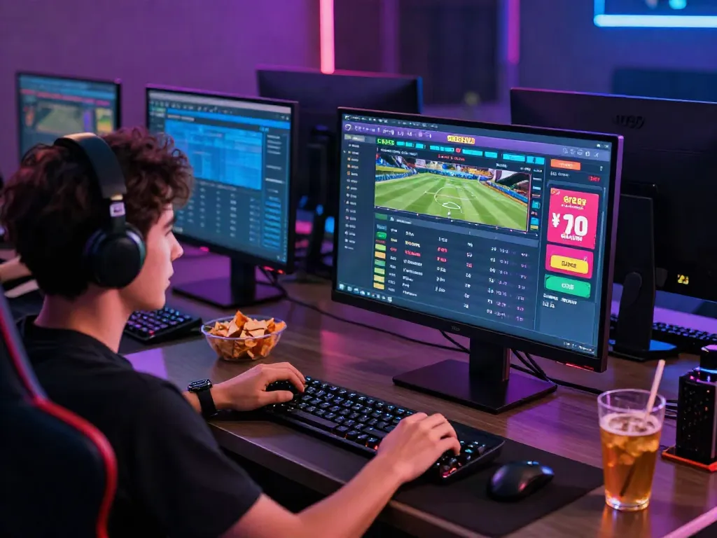 Player engaged in SV88 online gaming with live betting interface and vibrant atmosphere.