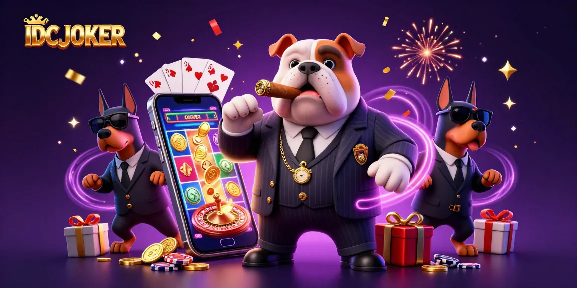 Play at IDCJOKER with vibrant slots and thrilling rewards surrounded by festive elements.