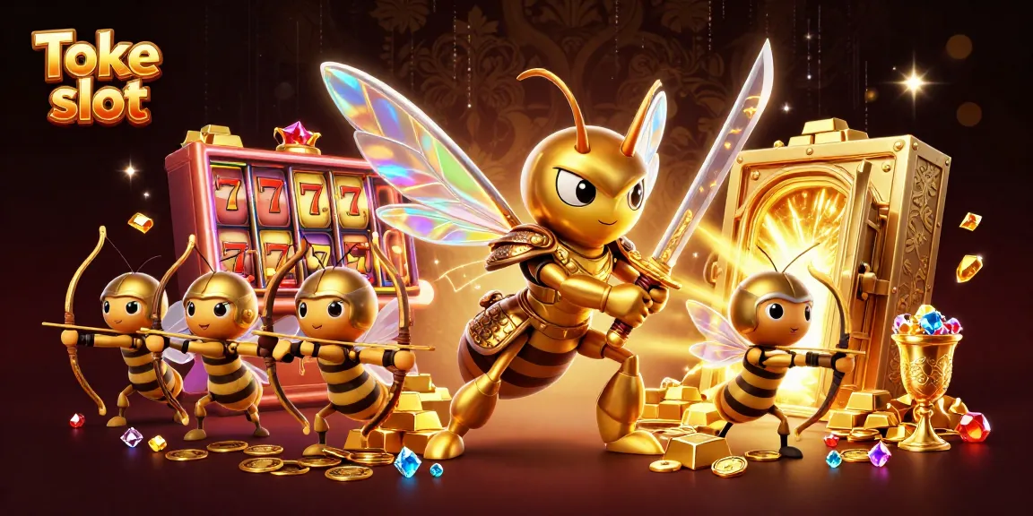 Engaging gaming scene featuring Toke slot theme with vibrant characters amidst golden treasure.