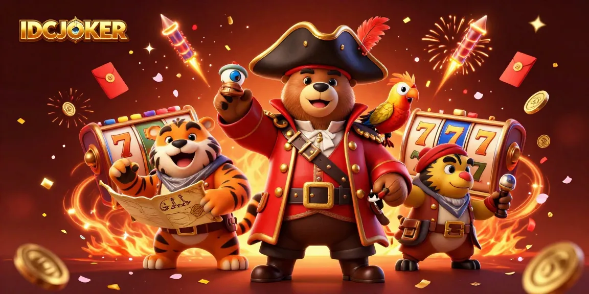 IDCJOKER immerses players with exciting slot reels, a captivating pirate bear, and dynamic gaming elements.