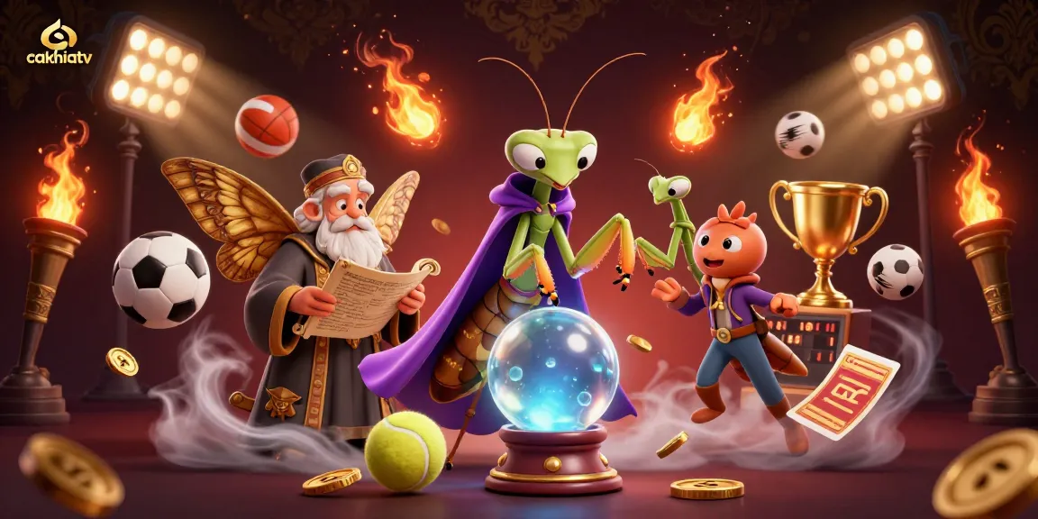 Cakhiatv showcases sports excitement with lively characters and dynamic betting elements in a visually rich scene.