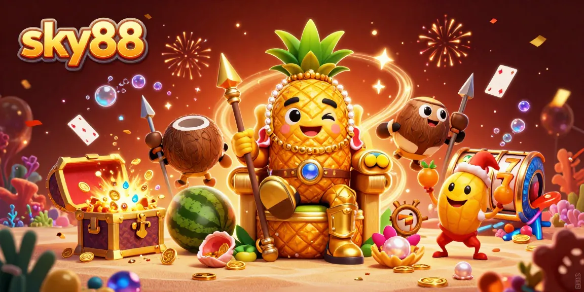 Experience the thrilling world of sky88 with vibrant casino characters and action-packed slots.
