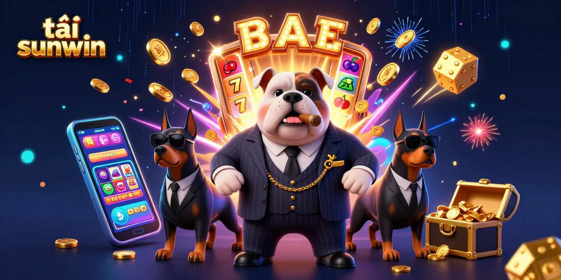 Experience the excitement of tải sunwin with a dynamic scene featuring a bulldog mafia boss and treasure-filled slots.