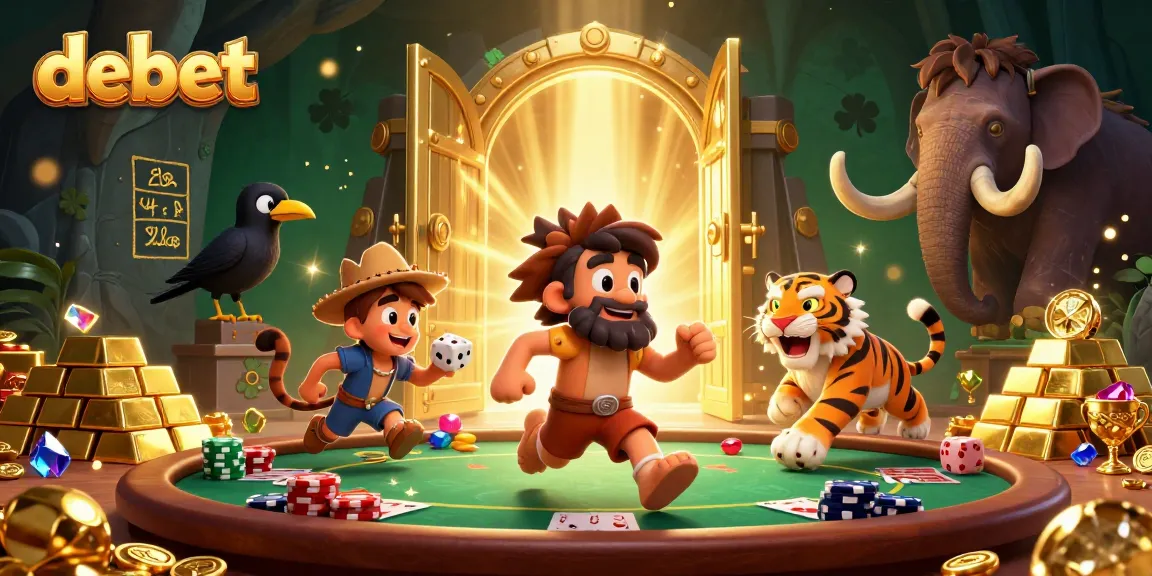 Experience poker thrills at debrief with our caveman and sabertooth tiger duo in their vibrant casino.