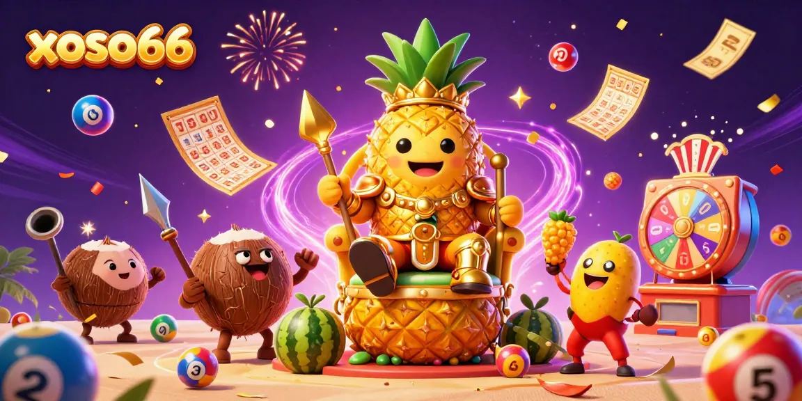 Join the excitement of xoso66 with lively casino games and lottery fun in this vibrant 3D illustration!