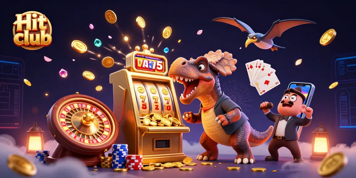 Hit club illustration of a pachycephalosaurus jackpot scene with golden coins and excitement.