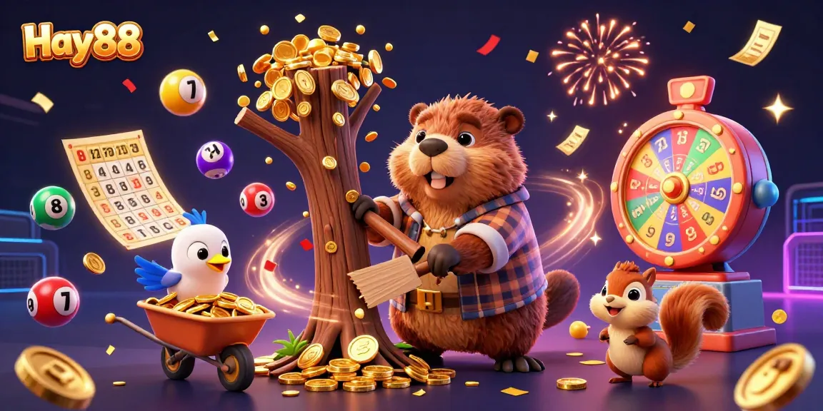 Join the excitement at Hay88 with vibrant games, illustrated characters, and a treasure of golden coins!
