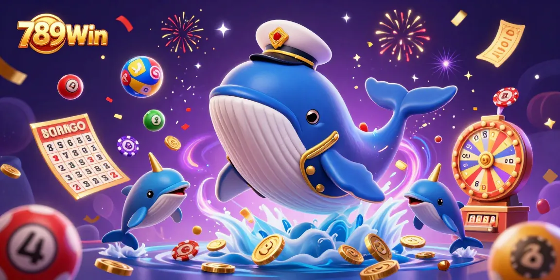 Experience thrilling wins with 789Win's vibrant casino scene featuring a whale and playful dolphins.