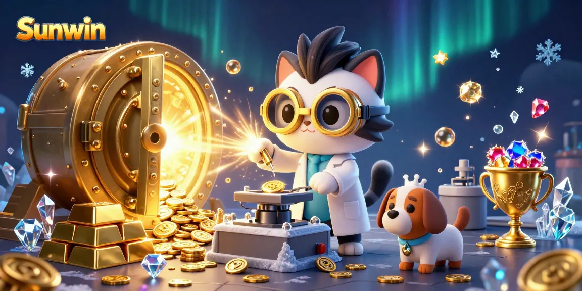 Sunwin cat scientist creates a gold-replication machine surrounded by casino riches